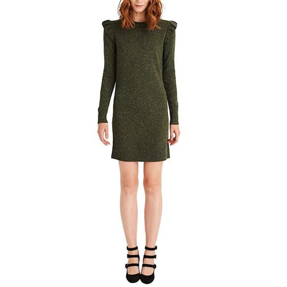 Club Monaco Dresses & Skirts - Club Monaco Sweater Dress Ruffle Wool Silk Blend Extra